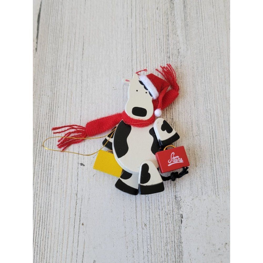 Cow shopping bags unique wooden ornament‎ Farm scarf ornament Xmas